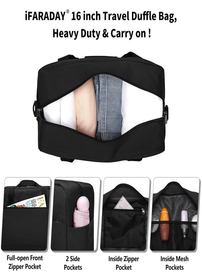 iFARADAY Carry on Duffle Bag for Travel - 16x7x12.5 Airline Approved Personal Item Travel Bag with Shoulder Strap for Men and Women (Black) - Image 3